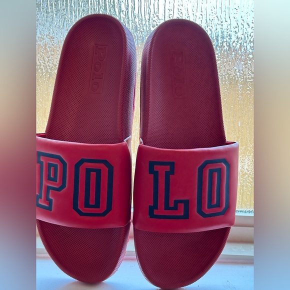 COPY - Polo Ralph Lauren Cayson Logo Pool Slide - size 12 - Picture 2 of 7